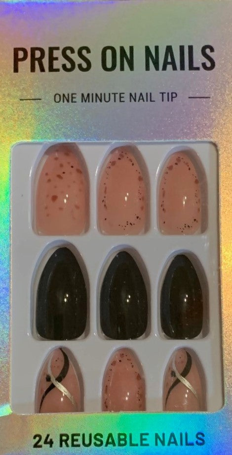 Black Almond Nails
