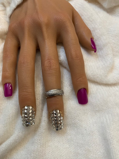 Short Square Purple Nails