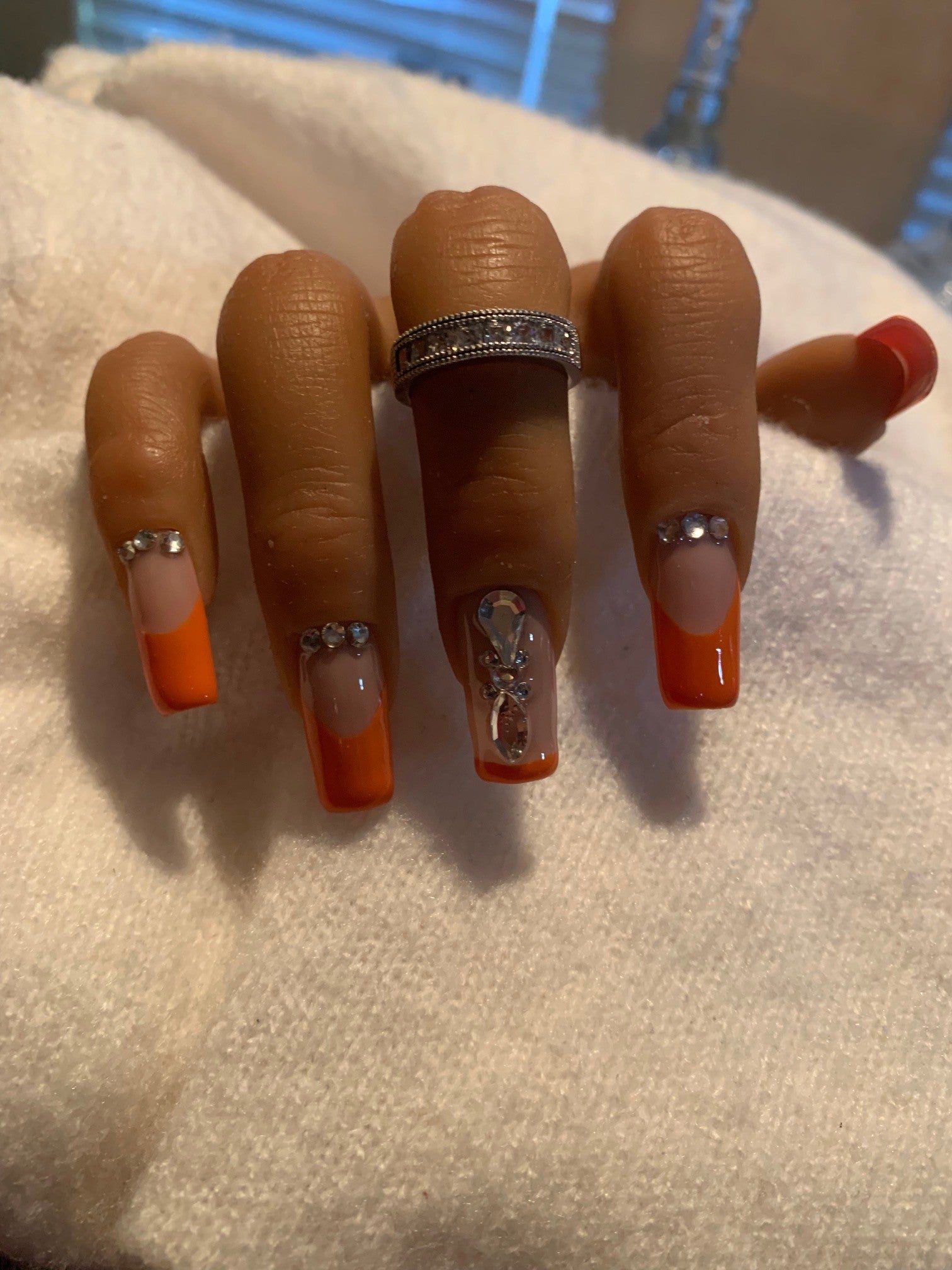 Orange French Tip Nails