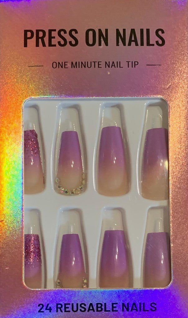 Purple Coffin Nails
