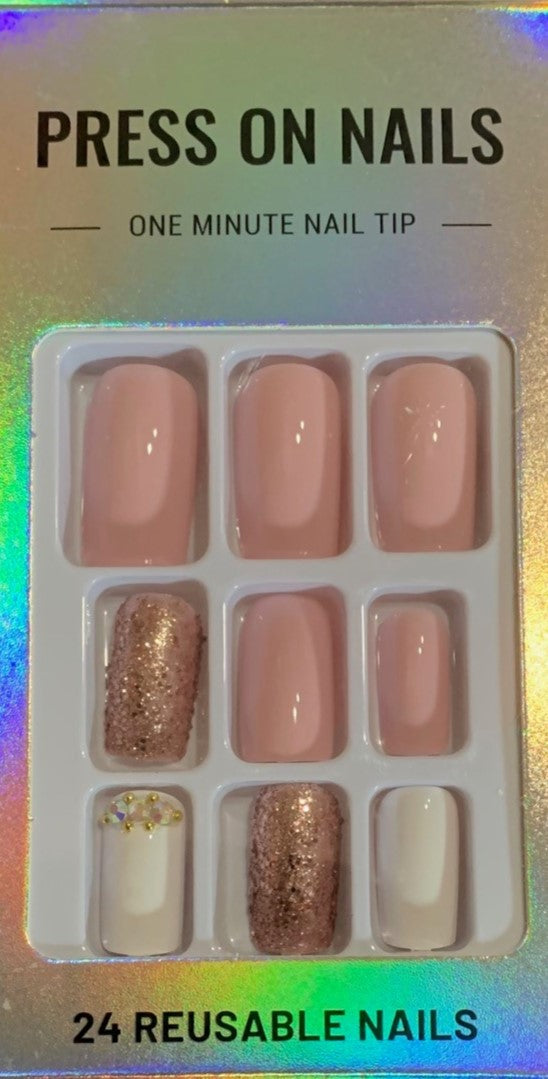 Short Glitter Nails