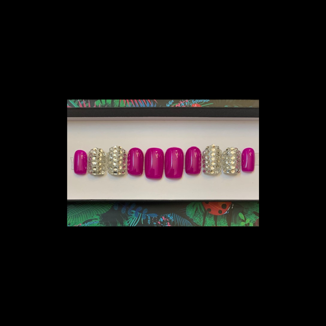Short Square Purple Nails