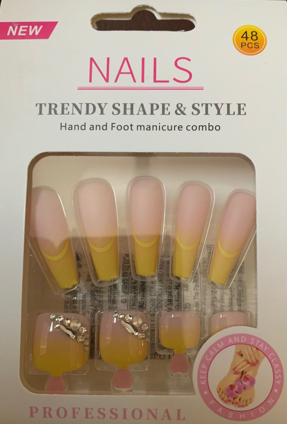 Yellow French Tip Nails and Toenails