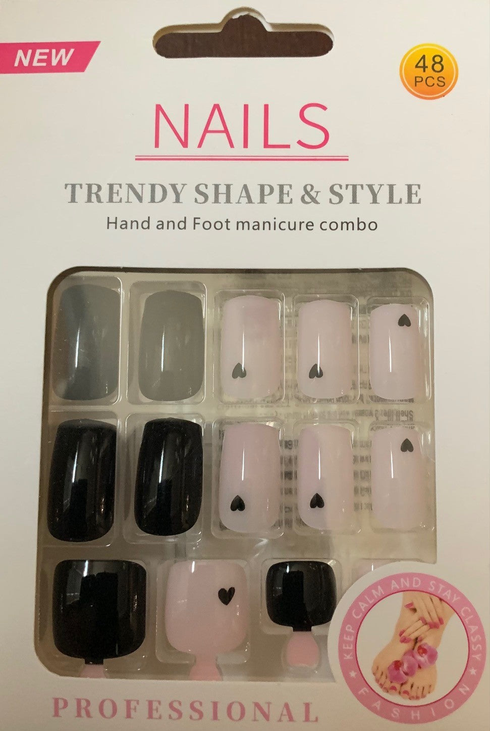 Black Hearts Nails and Toenails